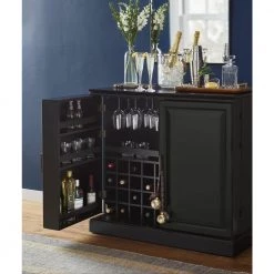 Home Decorators Collection Jamison Black Bar with Expandable Storage -Home Decorators Soldes black home decorators collection home bars sk18215a 1f 1000