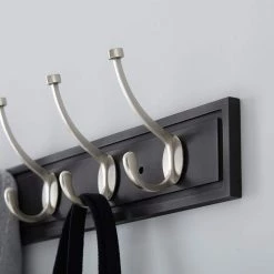 Home Decorators Collection 27 in. Black Rack with 5 Satin Nickel Hooks 9 Home Decorators Collection 27 in. Black Rack with 5 Satin Nickel Hooks -Home Decorators Soldes black home decorators collection hooks 63091 1d 1000