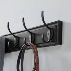 Home Decorators Collection Snap Install 27 in. Black Hook Rack with 5 Matte Black Hooks -Home Decorators Soldes black home decorators collection hooks 64141 1f 1000