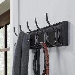 Home Decorators Collection Snap Install 27 in. Black Hook Rack with 5 Matte Black Hooks -Home Decorators Soldes black home decorators collection hooks 64141 4f 1000