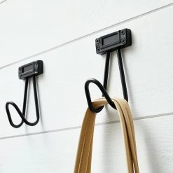 Home Decorators Collection 5-5/8 in. Cast Iron Wall Hook with Name Plate (3-Pack) -Home Decorators Soldes black home decorators collection hooks 64451 1f 1000