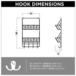 Home Decorators Collection 12 in. L Black Double Mail Basket Holder with Hooks -Home Decorators Soldes black home decorators collection hooks r43596h fb u 4f 1000