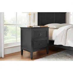 Home Decorators Collection Marsden Black 2-Drawer Cane Nightstand -Home Decorators Soldes black home decorators collection nightstands 13966 02 a0 1000