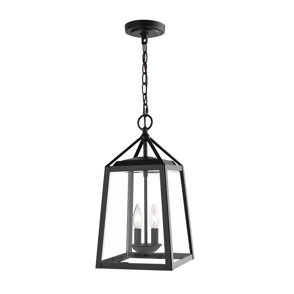 Home Decorators Collection Blakeley Transitional 2-Light Black Outdoor Pendant with Beveled Glass 3 Home Decorators Collection Blakeley Transitional 2-Light Black Outdoor Pendant with Beveled Glass