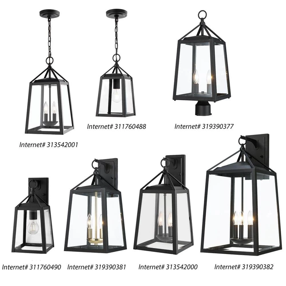 Home Decorators Collection Blakeley Transitional 2-Light Black Outdoor Pendant with Beveled Glass 6 Home Decorators Collection Blakeley Transitional 2-Light Black Outdoor Pendant with Beveled Glass - Image 4