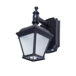 Home Decorators Collection St.Anoche 1-Light Black Motion Activated Outdoor Integrated LED Wall Lantern Sconce -Home Decorators Soldes black home decorators collection outdoor sconces 2422 pir 1f 1000