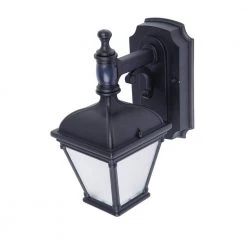 Home Decorators Collection St.Anoche 1-Light Black Motion Activated Outdoor Integrated LED Wall Lantern Sconce -Home Decorators Soldes black home decorators collection outdoor sconces 2422 pir 44 1000
