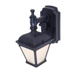 Home Decorators Collection St.Anoche 1-Light Black Motion Activated Outdoor Integrated LED Wall Lantern Sconce -Home Decorators Soldes black home decorators collection outdoor sconces 2422 pir 4f 1000