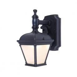 Home Decorators Collection St.Anoche 1-Light Black Motion Activated Outdoor Integrated LED Wall Lantern Sconce