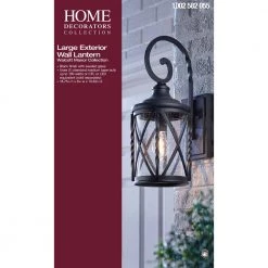 Home Decorators Collection Walcott Manor 8 in. One-Light Gilded Iron Industrial Outdoor Wall Lantern Sconce with Clear Seeded Glass -Home Decorators Soldes black home decorators collection outdoor sconces 7954hdcbldi 40 1000