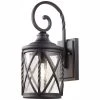 Home Decorators Collection Walcott Manor 8 in. One-Light Gilded Iron Industrial Outdoor Wall Lantern Sconce with Clear Seeded Glass -Home Decorators Soldes black home decorators collection outdoor sconces 7954hdcbldi 64 1000