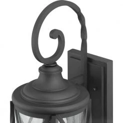 Home Decorators Collection Walcott Manor 8 in. One-Light Gilded Iron Industrial Outdoor Wall Lantern Sconce with Clear Seeded Glass -Home Decorators Soldes black home decorators collection outdoor sconces 7954hdcbldi 76 1000