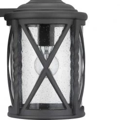 Home Decorators Collection Walcott Manor 8 in. One-Light Gilded Iron Industrial Outdoor Wall Lantern Sconce with Clear Seeded Glass -Home Decorators Soldes black home decorators collection outdoor sconces 7954hdcbldi fa 1000