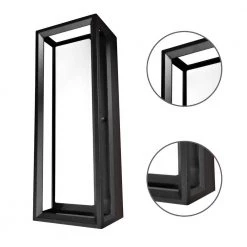 Home Decorators Collection Hubspace Modern 1-Light Black LED Outdoor Wall Lantern Sconce with Color Changing Light Output from 3000K-6000K (1-Pack) -Home Decorators Soldes black home decorators collection outdoor sconces g19226 4f 1000