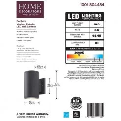 Home Decorators Collection Rodham Black LED Outdoor Wall Lantern Sconce -Home Decorators Soldes black home decorators collection outdoor sconces izc1691l 2 44 1000