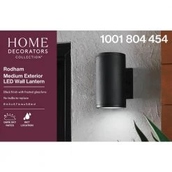 Home Decorators Collection Rodham Black LED Outdoor Wall Lantern Sconce -Home Decorators Soldes black home decorators collection outdoor sconces izc1691l 2 fa 1000