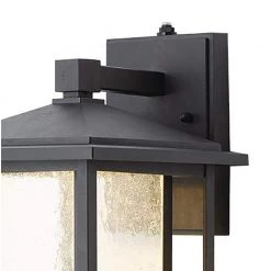 Home Decorators Collection Mauvo Canyon Collection Black Outdoor Seeded Glass Dusk to Dawn Wall Lantern Sconce -Home Decorators Soldes black home decorators collection outdoor sconces kb 06005 del 1f 1000