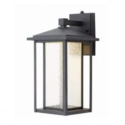 Home Decorators Collection Mauvo Canyon Collection Black Outdoor Seeded Glass Dusk to Dawn Wall Lantern Sconce -Home Decorators Soldes black home decorators collection outdoor sconces kb 06005 del c3 1000