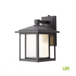 Home Decorators Collection Mauvo Canyon Collection Black Outdoor Seeded Glass Dusk to Dawn Wall Lantern Sconce -Home Decorators Soldes black home decorators collection outdoor sconces kb 06304 del 77 1000