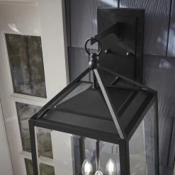 Home Decorators Collection Blakeley Transitional 3-Light Black Hardwired Extra Large Outdoor Wall Lantern Sconce with Beveled Glass -Home Decorators Soldes black home decorators collection outdoor sconces xl 19905 c3 1000