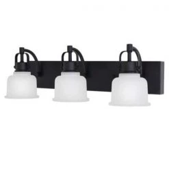 Home Decorators Collection Rockhill 22.07 in. 3-Light Black LED Vanity Light Dark LED