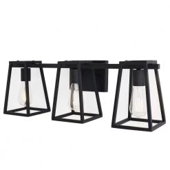 Home Decorators Collection Hazel Heights 24 in. 3-Light Black Rustic Farmhouse Bathroom Vanity Light