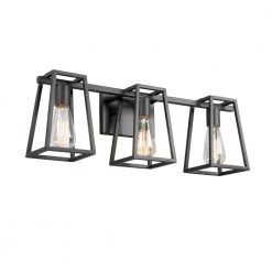 Home Decorators Collection Hazel Heights 24 in. 3-Light Black Rustic Farmhouse Bathroom Vanity Light -Home Decorators Soldes black home decorators collection vanity lighting knt1303ax 02 c3 1000