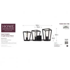 Home Decorators Collection Hazel Heights 24 in. 3-Light Black Rustic Farmhouse Bathroom Vanity Light -Home Decorators Soldes black home decorators collection vanity lighting knt1303ax 02 fa 1000