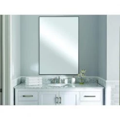 Home Decorators Collection 26 in. W x 38 in. H Framed Rectangular Bathroom Vanity Mirror in Black -Home Decorators Soldes black home decorators collection vanity mirrors hde00310 31 1000