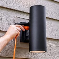 Home Decorators Collection TURRILL Black Matte Outdoor Wall Cylinder Light Up Down -Home Decorators Soldes black matte home decorators collection outdoor sconces 80706 c3 1000