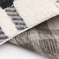 Home Decorators Collection Shag Black and White 5 ft. x 7 ft. Menswear Polypropylene Area Rug -Home Decorators Soldes black white home decorators collection area rugs 5650 290 51hdb 1d 1000