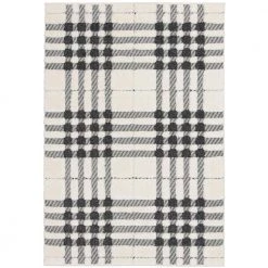 Home Decorators Collection Shag Black and White 5 ft. x 7 ft. Menswear Polypropylene Area Rug