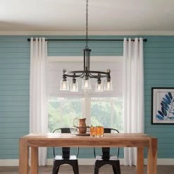 Home Decorators Collection Knollwood 30 in. 5-Light Blackened Bronze Industrial Round Chandelier with Brass Accents and Clear Glass Shades -Home Decorators Soldes blackened bronze home decorators collection chandeliers 7991hdcbbdi e1 1000