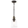 Home Decorators Collection Knollwood 7 in. 1-Light Blackened Bronze Industrial Mini Pendant Light with Vintage Brass Accents & Clear Glass Shade -Home Decorators Soldes blackened bronze home decorators collection pendant lights 7994hdcbbdi 64 1000