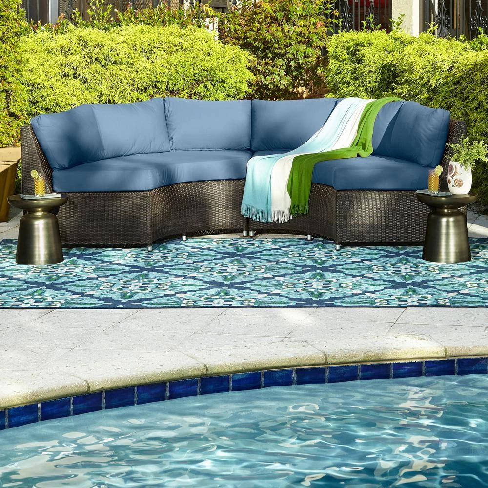 Home Decorators Collection Bayview Blue/Aqua 5 ft 3 in x 7 ft 6 in Outdoor Area Rug 10 Home Decorators Collection Bayview Blue/Aqua 5 ft 3 in x 7 ft 6 in Outdoor Area Rug - Image 8