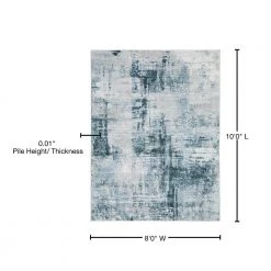 Home Decorators Collection Harmony Machine Washable Blue 7 ft. 6 in. x 10 ft. Abstract Polyester Indoor Area Rug -Home Decorators Soldes blue home decorators collection area rugs 592463 76 1000