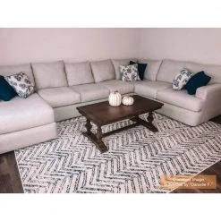 Home Decorators Collection Rosanne Geometric Herringbone Blue 8 ft. x 10 ft. Area Rug -Home Decorators Soldes blue home decorators collection area rugs rzbd94a 8010 31 1000