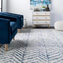 Home Decorators Collection Rosanne Geometric Herringbone Blue 8 ft. x 10 ft. Area Rug -Home Decorators Soldes blue home decorators collection area rugs rzbd94a 8010 c3 1000