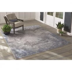 Home Decorators Collection Aurora Blue 8 ft. x 10 ft. Indoor/Outdoor Area Rug -Home Decorators Soldes blue home decorators collection outdoor rugs 79337 77 1000