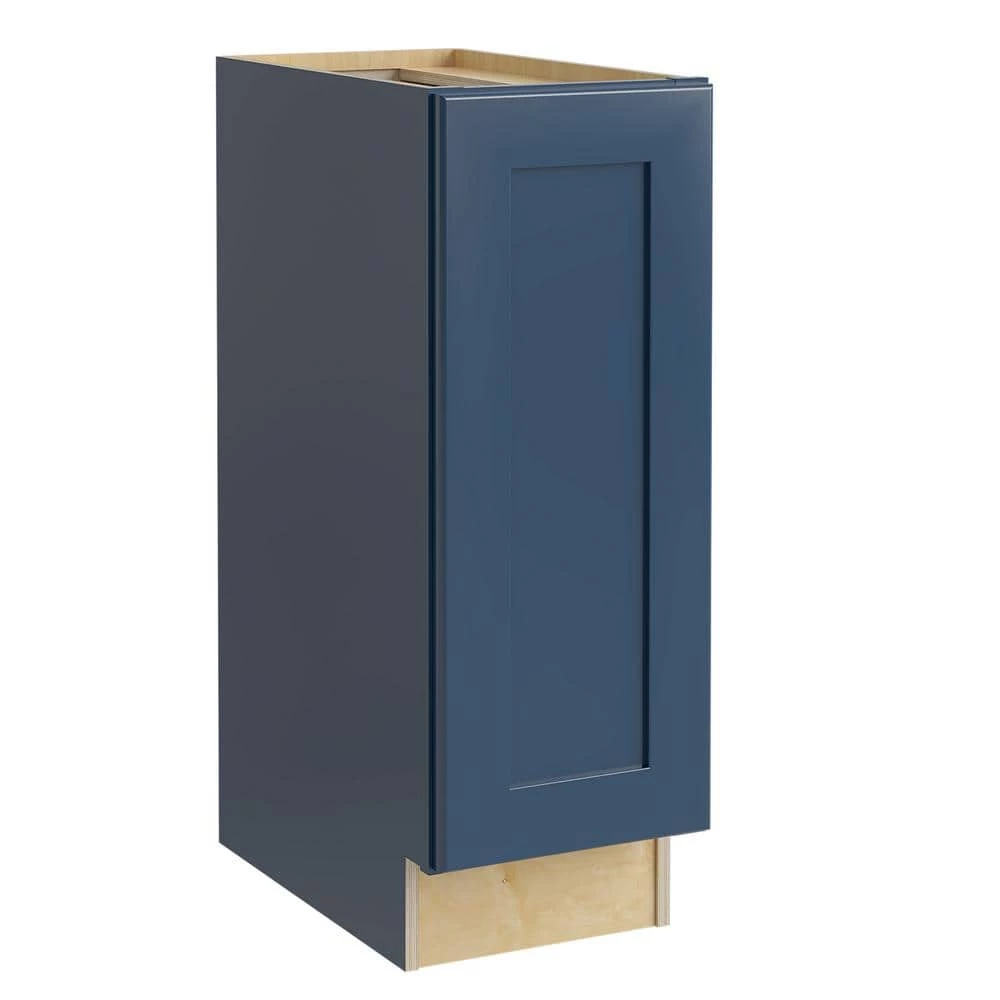 Home Decorators Collection Newport Blue Painted Plywood Shaker Stock Assembled Base Kitchen Cabinet Soft Close FH Left 12 in. x 34.5 in. x 24 in. 3 Home Decorators Collection Newport Blue Painted Plywood Shaker Stock Assembled Base Kitchen Cabinet Soft Close FH Left 12 in. x 34.5 in. x 24 in.
