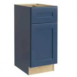 Home Decorators Collection Newport Blue Painted Plywood Shaker Stock Assembled Base Kitchen Cabinet 1-Drawer Right 18 in. x 34.5 in. x 24 in.