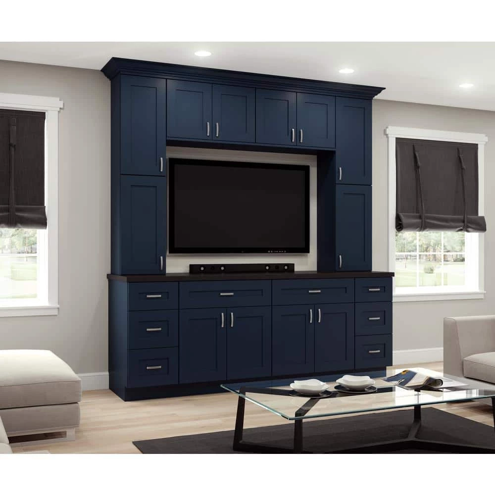 Home Decorators Collection Blue Painted Shaker Stock Assembled Plywood Kitchen Cabinetr Refrigerator End Panel 3 in. x 96 in. x 24 in. 7 Home Decorators Collection Blue Painted Shaker Stock Assembled Plywood Kitchen Cabinetr Refrigerator End Panel 3 in. x 96 in. x 24 in. - Image 5