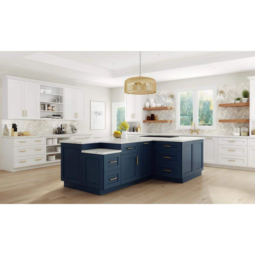 Home Decorators Collection Blue Painted Shaker Stock Assembled Plywood Kitchen Cabinetr Refrigerator End Panel 3 in. x 96 in. x 24 in. 8 Home Decorators Collection Blue Painted Shaker Stock Assembled Plywood Kitchen Cabinetr Refrigerator End Panel 3 in. x 96 in. x 24 in. - Image 6