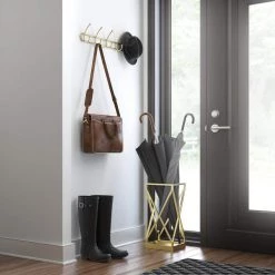 Home Decorators Collection 27 in. L Brass Wire Hook Rail -Home Decorators Soldes brass home decorators collection hooks r44044h 523 u a0 1000