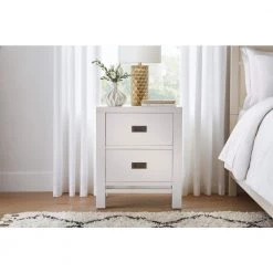 Home Decorators Collection Calden Bright White 2-Drawer Nightstand (26 in. H x 22 in. W x 16 in. D) -Home Decorators Soldes bright white home decorators collection nightstands campaign ns 40 1000