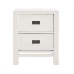 Home Decorators Collection Calden Bright White 2-Drawer Nightstand (26 in. H x 22 in. W x 16 in. D)