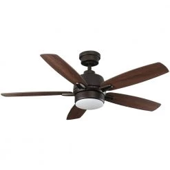 Home Decorators Collection Fawndale 46 in. Indoor Integrated LED Bronze Ceiling Fan with Light Kit, 5 Reversible Blades and Remote Control -Home Decorators Soldes bronze home decorators collection ceiling fans with lights 52021 4f 1000