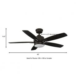 Home Decorators Collection Fawndale 46 in. Indoor Integrated LED Bronze Ceiling Fan with Light Kit, 5 Reversible Blades and Remote Control -Home Decorators Soldes bronze home decorators collection ceiling fans with lights 52021 a0 1000