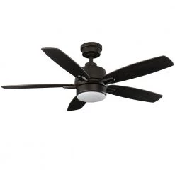 Home Decorators Collection Fawndale 46 in. Indoor Integrated LED Bronze Ceiling Fan with Light Kit, 5 Reversible Blades and Remote Control -Home Decorators Soldes bronze home decorators collection ceiling fans with lights 52021 c3 1000