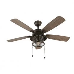 Home Decorators Collection Shanahan 52 in. Indoor/Outdoor LED Bronze Ceiling Fan with Light Kit, Downrod and Reversible Blades -Home Decorators Soldes bronze home decorators collection ceiling fans with lights 59201 40 1000
